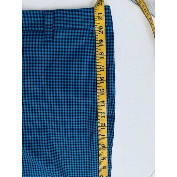 Under Armour Men's Size 36 Teal Blue Black Check Chino Shorts Golf Activewear - Picture 16 of 16